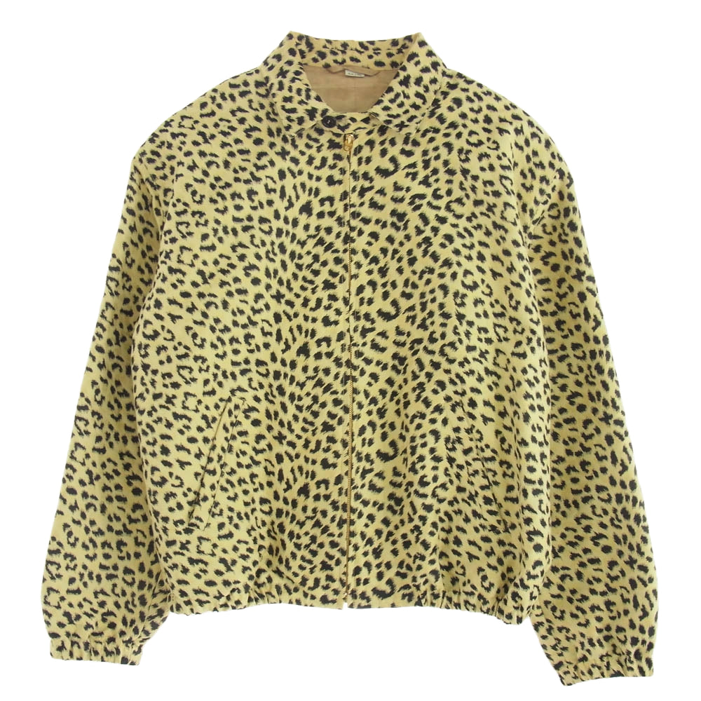 GUCCI グッチ 21AW 630483 JACQUARD WITH GUCCI LABEL レオパード ジャガード グッチ ラベル ジップアップ ジャケット イエロー系 ブラック系 46【中古】