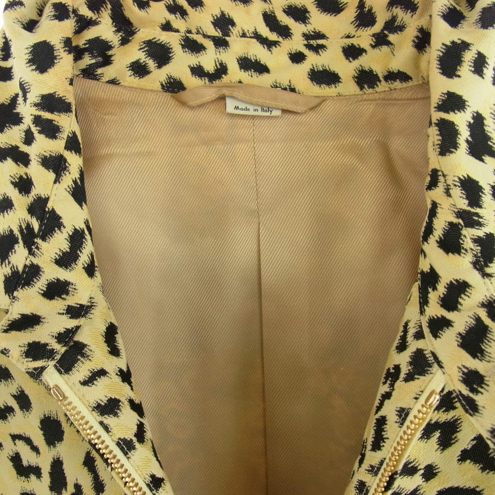 GUCCI グッチ 21AW 630483 JACQUARD WITH GUCCI LABEL レオパード ジャガード グッチ ラベル ジップアップ ジャケット イエロー系 ブラック系 46【中古】