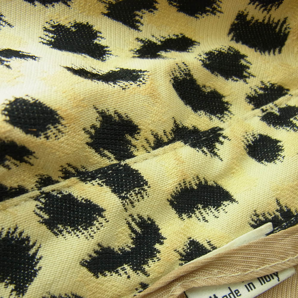 GUCCI グッチ 21AW 630483 JACQUARD WITH GUCCI LABEL レオパード ジャガード グッチ ラベル ジップアップ ジャケット イエロー系 ブラック系 46【中古】