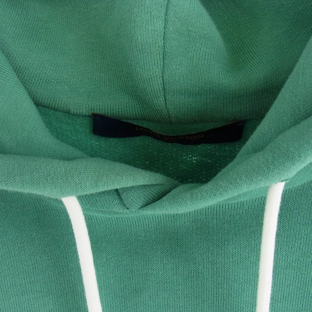 LOUIS VUITTON ルイ・ヴィトン 21AW RM2129 IHN HLY33W シグネチャーロゴ プルオーバー パーカー フーディー ライトグリーン系 M【中古】