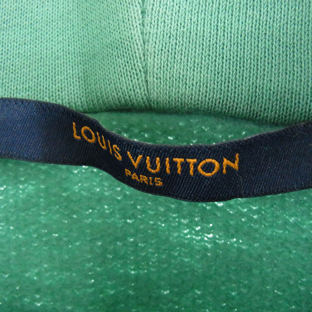 LOUIS VUITTON ルイ・ヴィトン 21AW RM2129 IHN HLY33W シグネチャーロゴ プルオーバー パーカー フーディー ライトグリーン系 M【中古】