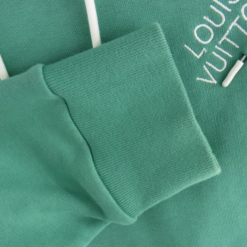 LOUIS VUITTON ルイ・ヴィトン 21AW RM2129 IHN HLY33W シグネチャーロゴ プルオーバー パーカー フーディー ライトグリーン系 M【中古】