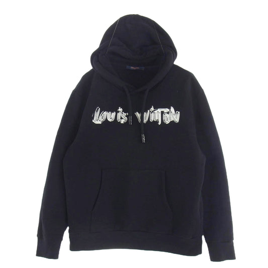 LOUIS VUITTON ルイ・ヴィトン 22SS RM221 IHN HMY78W Amen Break フロントロゴプリント プルオーバーパーカー ブラック系 L【中古】