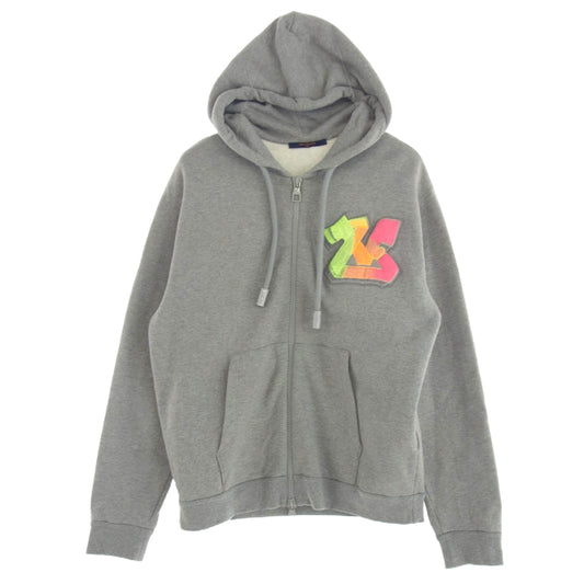 LOUIS VUITTON ルイ・ヴィトン 22AW RM222M UYR HNY24W 3D LV グラフィティエンブロイダード ジップ フーディ パーカー グレー系 L【中古】