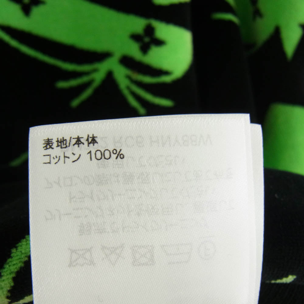 LOUIS VUITTON ルイ・ヴィトン 22AW RM22 RC6 HNY88W LV アイズシャドウ ジャガード ベロア スウェット プルオーバーパーカー ブラック系 グリーン系 L【中古】