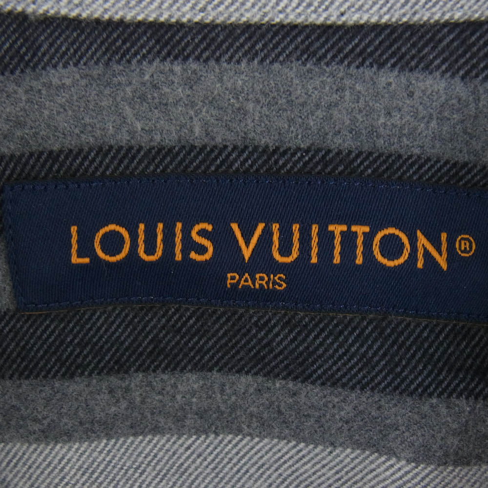 LOUIS VUITTON ルイ・ヴィトン 24AW RM242M MJV HRS63W ロゴプリント ロングスリーブ フランネル 長袖 シャツ グレー系 S【中古】