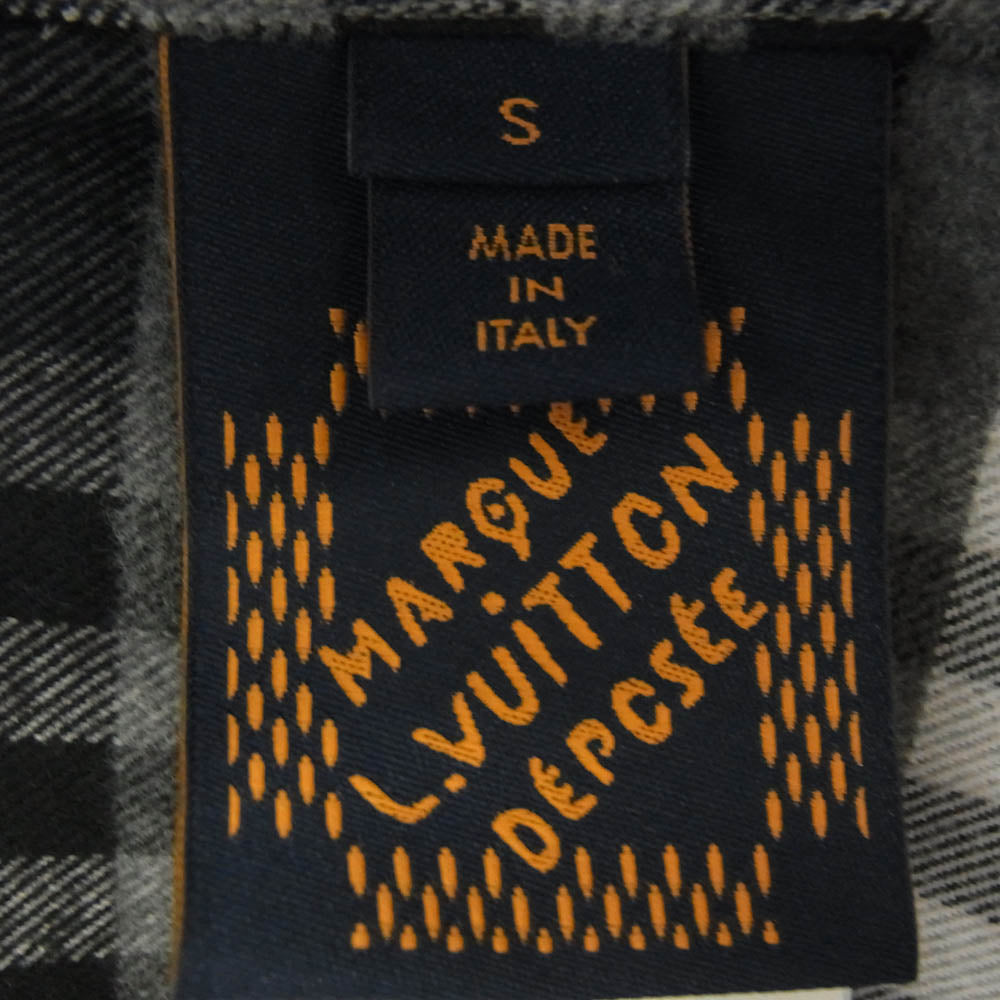 LOUIS VUITTON ルイ・ヴィトン 24AW RM242M MJV HRS63W ロゴプリント ロングスリーブ フランネル 長袖 シャツ グレー系 S【中古】