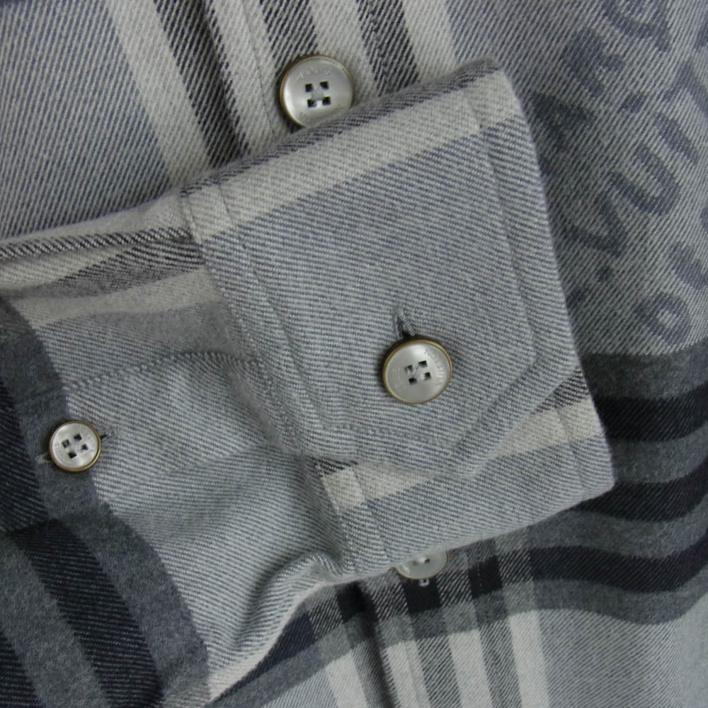 LOUIS VUITTON ルイ・ヴィトン 24AW RM242M MJV HRS63W ロゴプリント ロングスリーブ フランネル 長袖 シャツ グレー系 S【中古】