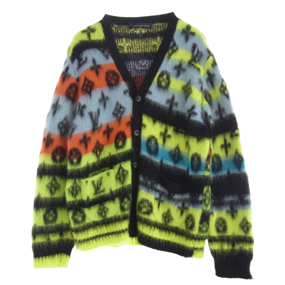 LOUIS VUITTON ルイ・ヴィトン 22AW RM222V NE5 HNN05W Monogram Mohair Cardigan モノグラム ジャギー モヘア カーディガン マルチカラー系 L【中古】