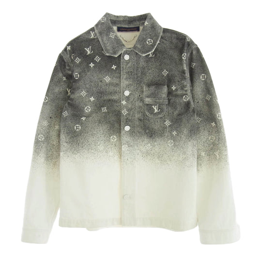 LOUIS VUITTON ルイ・ヴィトン 21AW RM212Q QYZ HLS09W モノグラム グラデーション ワーク デニムジャケット グレー系 ホワイト系 M【中古】