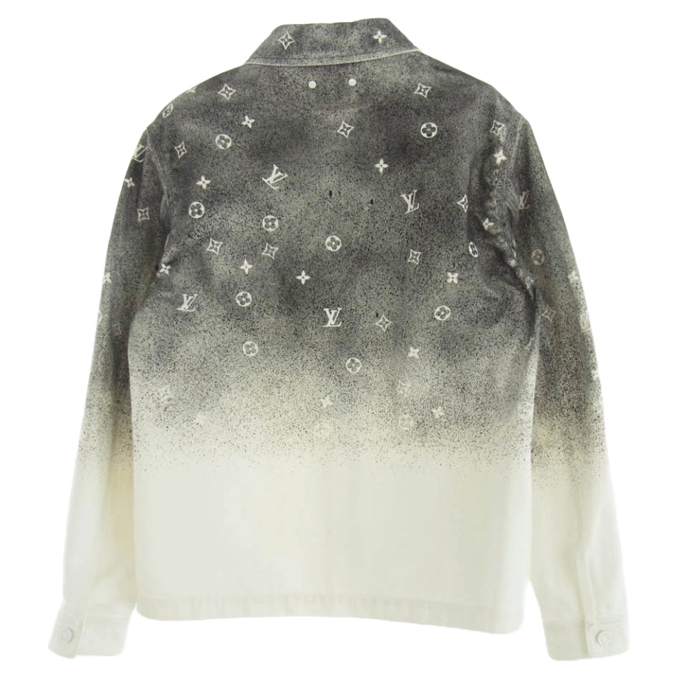 LOUIS VUITTON ルイ・ヴィトン 21AW RM212Q QYZ HLS09W モノグラム グラデーション ワーク デニムジャケット グレー系 ホワイト系 M【中古】