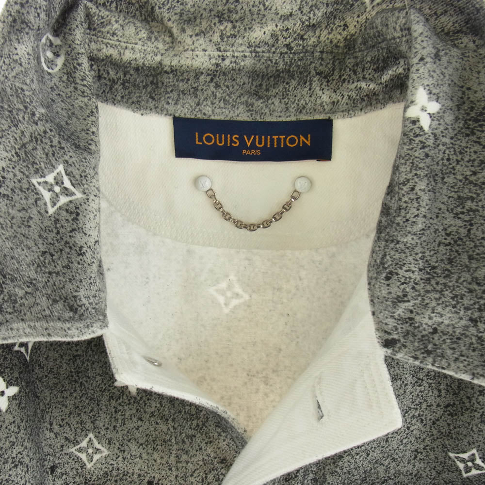 LOUIS VUITTON ルイ・ヴィトン 21AW RM212Q QYZ HLS09W モノグラム グラデーション ワーク デニムジャケット グレー系 ホワイト系 M【中古】