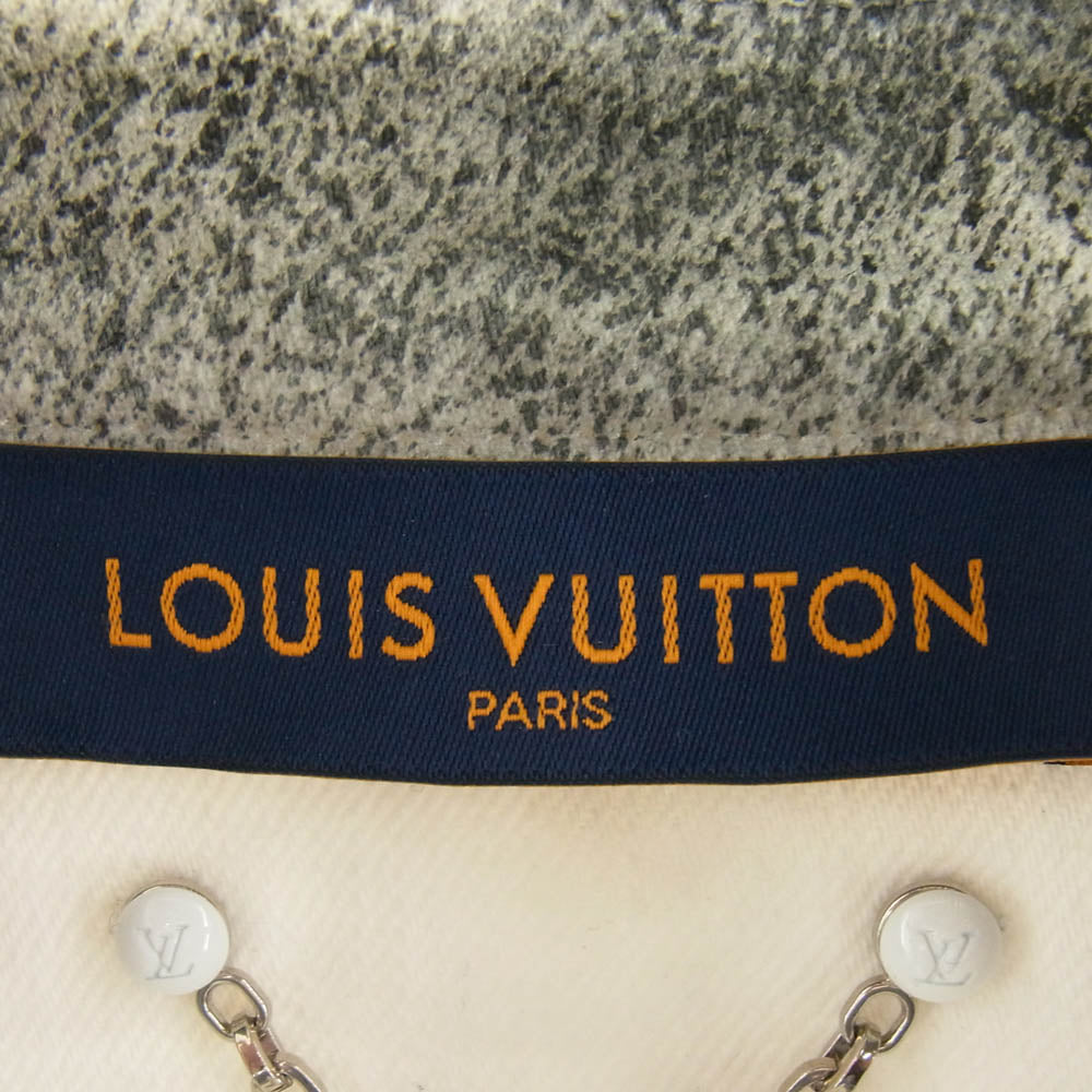 LOUIS VUITTON ルイ・ヴィトン 21AW RM212Q QYZ HLS09W モノグラム グラデーション ワーク デニムジャケット グレー系 ホワイト系 M【中古】