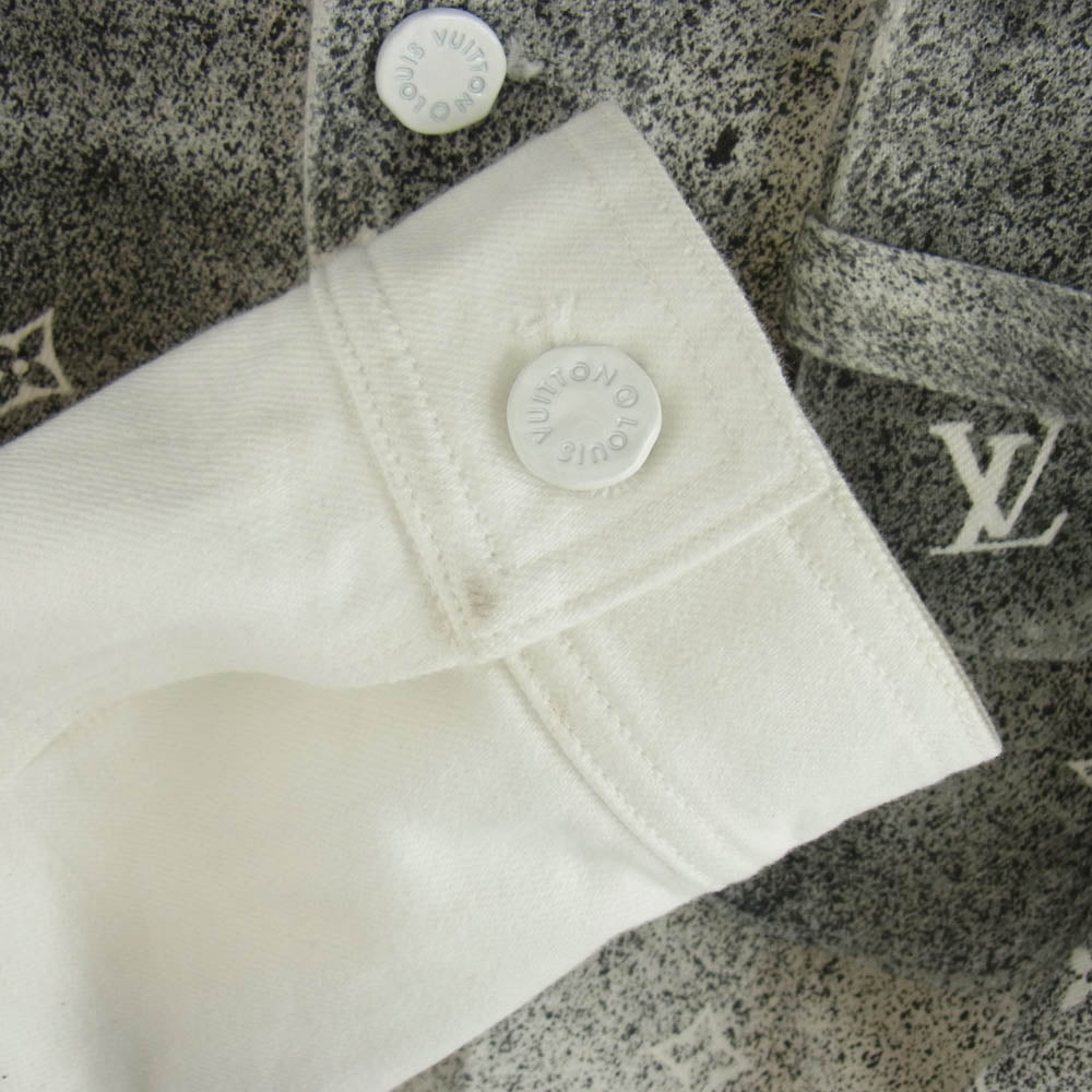 LOUIS VUITTON ルイ・ヴィトン 21AW RM212Q QYZ HLS09W モノグラム グラデーション ワーク デニムジャケット グレー系 ホワイト系 M【中古】