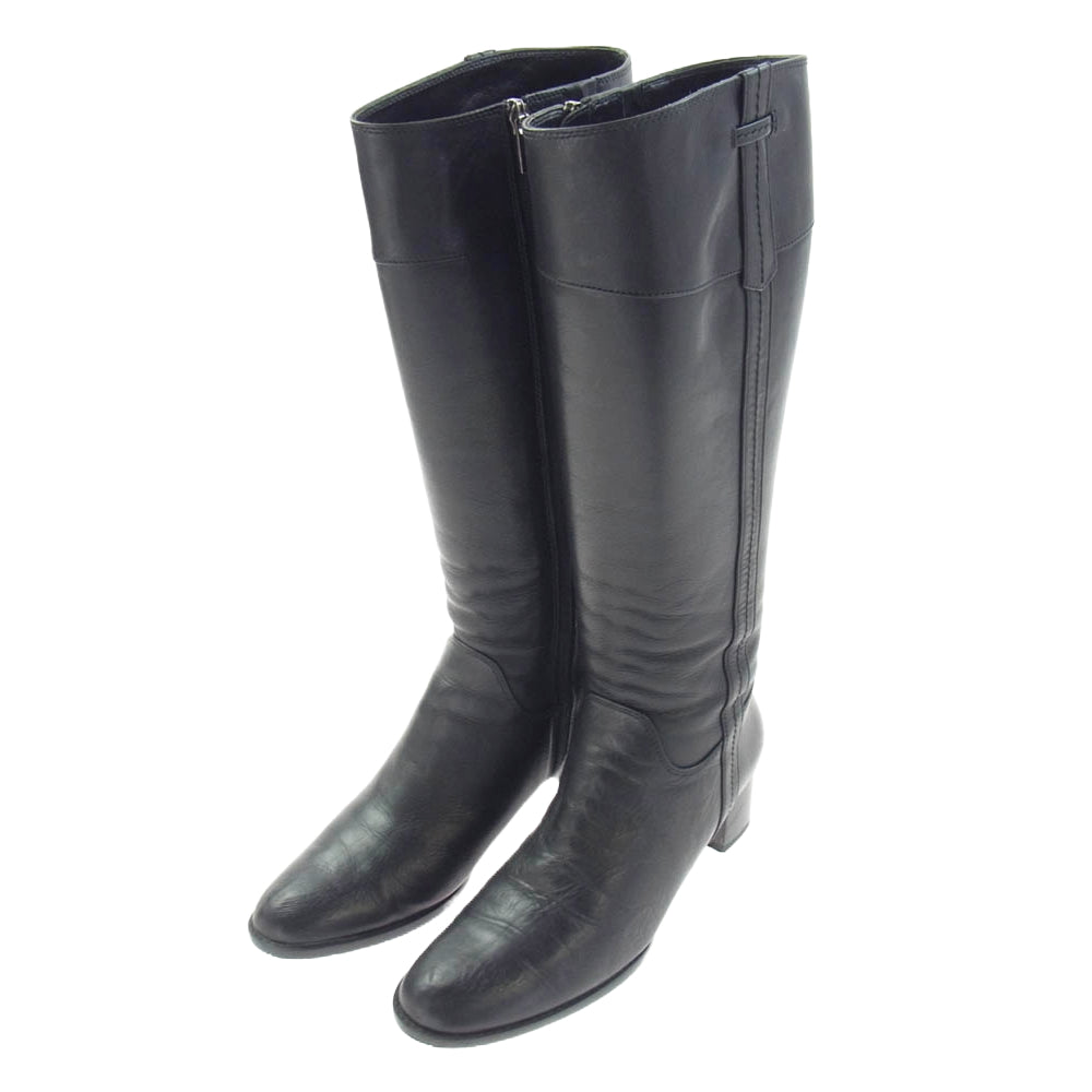 REGAL リーガル ロング レザー ブーツ ブラック系 24.5【中古】