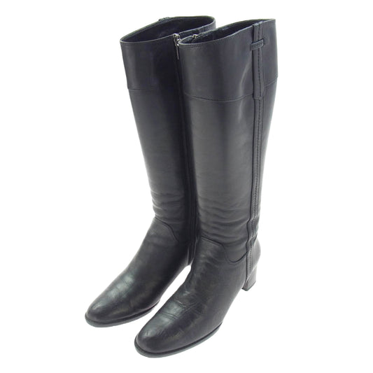 REGAL リーガル ロング レザー ブーツ ブラック系 24.5【中古】