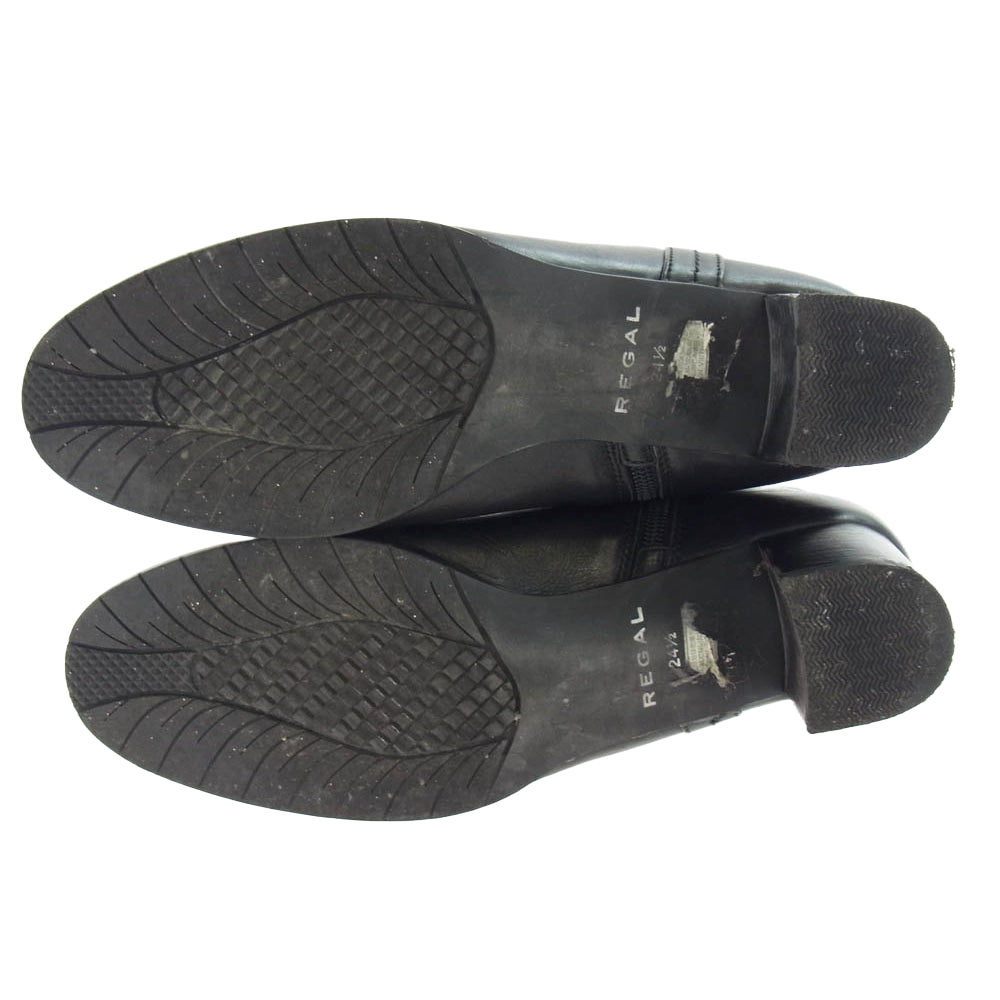 REGAL リーガル ロング レザー ブーツ ブラック系 24.5【中古】