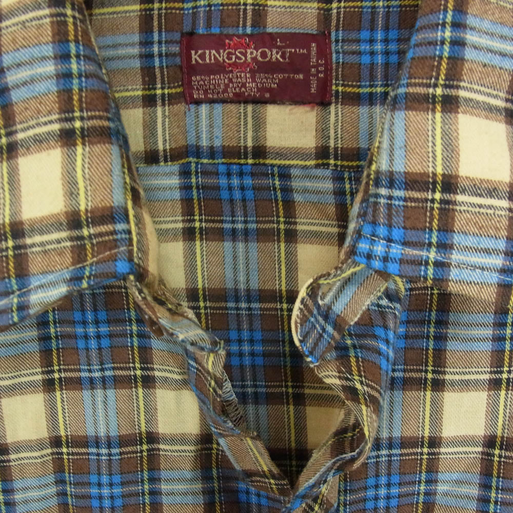 キングスポーツ レギュラーカラー 長袖 チェック シャツ マルチカラー系 L【中古】
