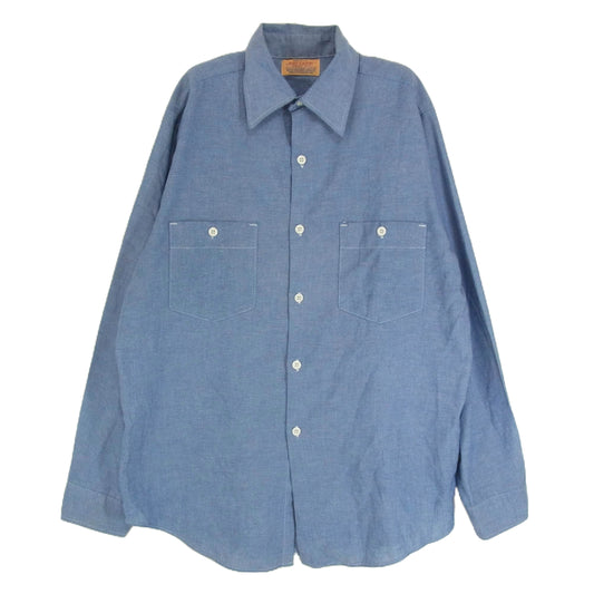 BIG YANK ビッグヤンク 70s 長袖 ワーク シャツ ブルー系 サイズ表記無【中古】