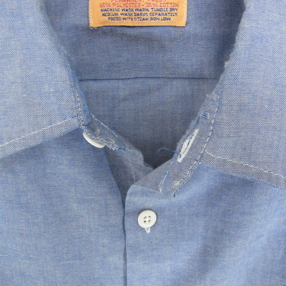 BIG YANK ビッグヤンク 70s 長袖 ワーク シャツ ブルー系 サイズ表記無【中古】