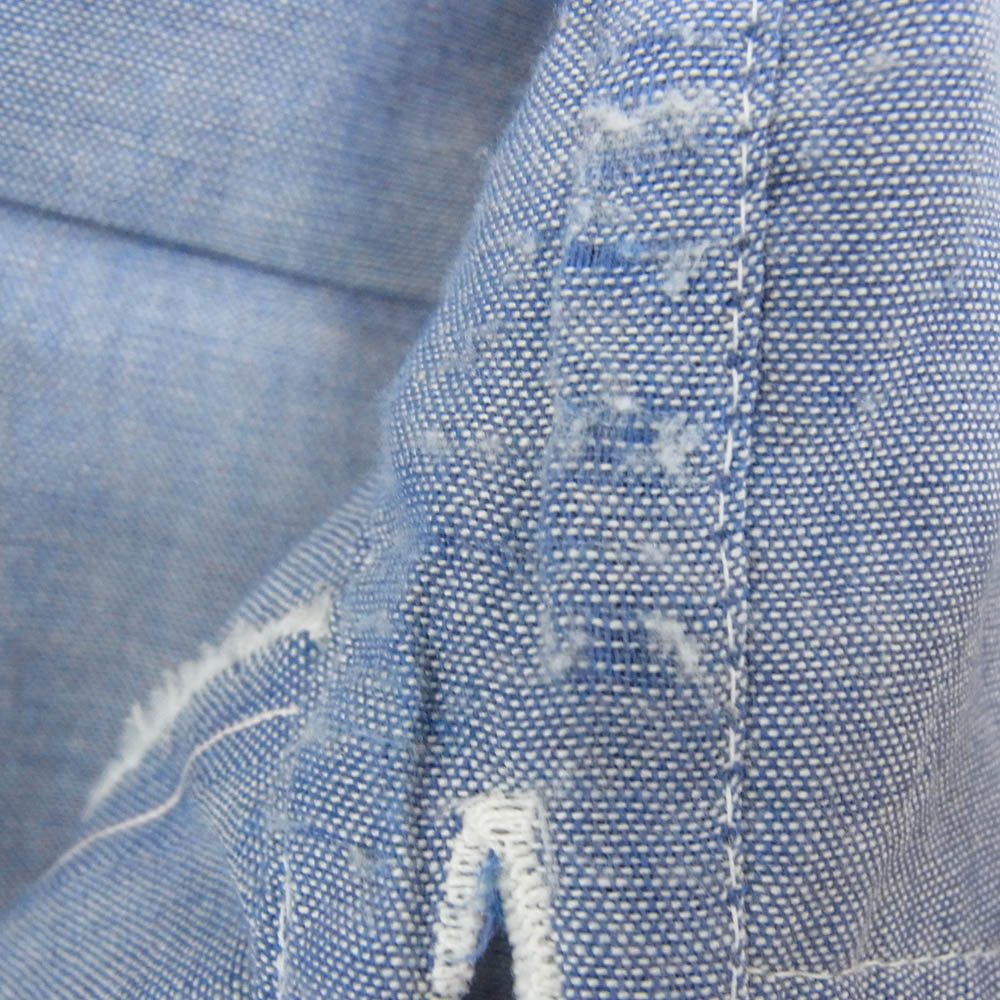 BIG YANK ビッグヤンク 70s 長袖 ワーク シャツ ブルー系 サイズ表記無【中古】