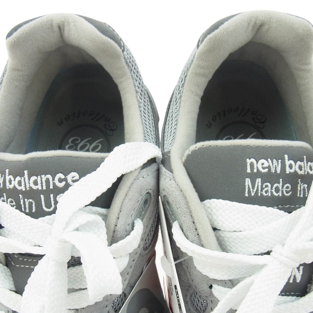 NEW BALANCE ニューバランス MR993GL USA製 スエード ローカット スニーカー グレー系 26.5cm【極上美品】【中古】