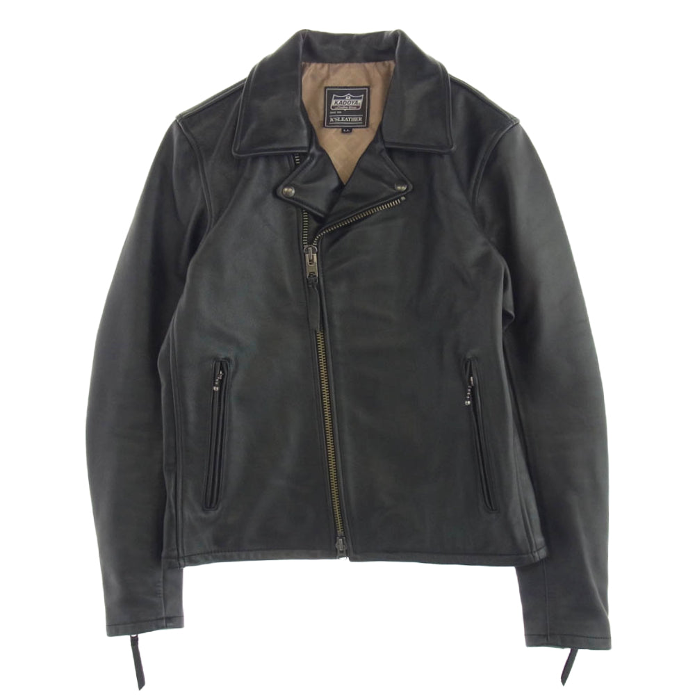 KADOYA カドヤ TWR-2 カウレザー ダブルライダース ジャケット ブラック系 XL【美品】【中古】