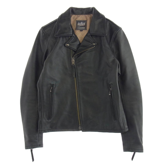 KADOYA カドヤ TWR-2 カウレザー ダブルライダース ジャケット ブラック系 XL【美品】【中古】