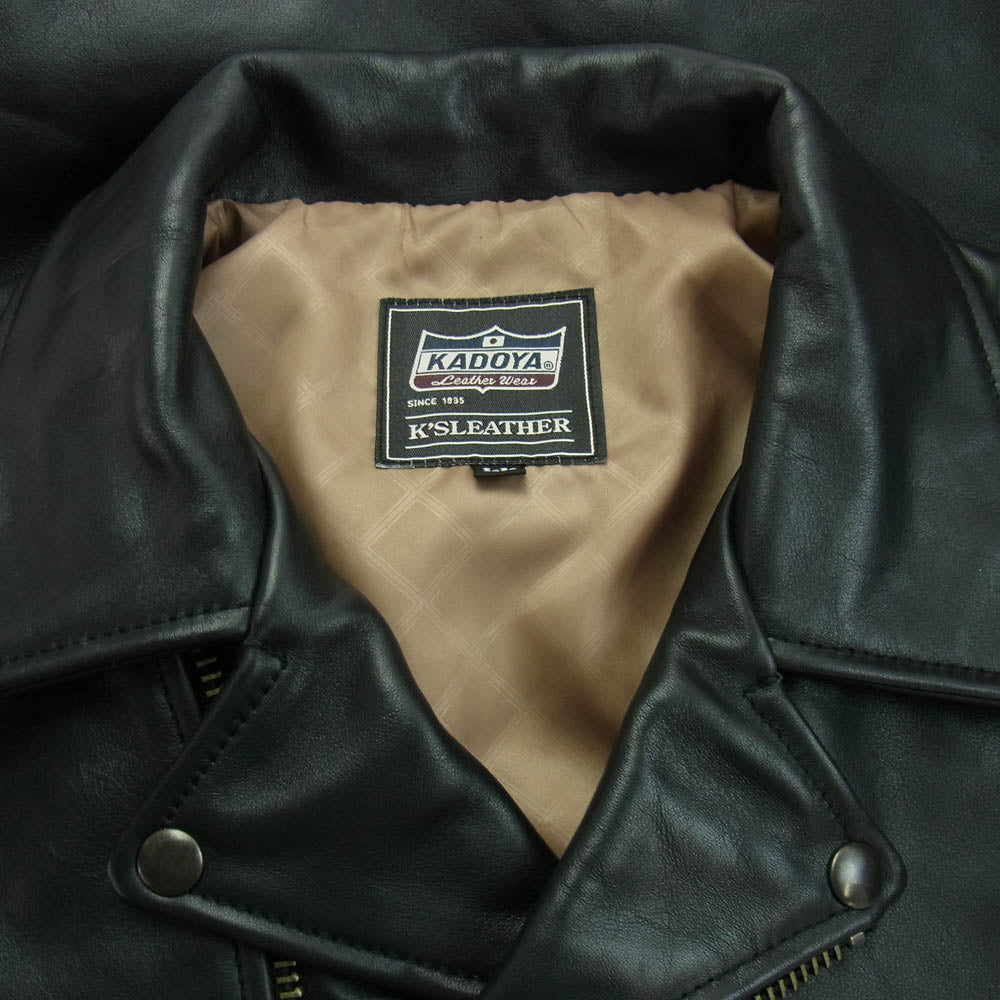 KADOYA カドヤ TWR-2 カウレザー ダブルライダース ジャケット ブラック系 XL【美品】【中古】