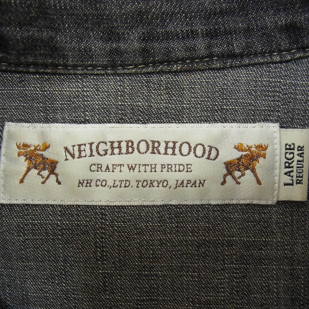 NEIGHBORHOOD ネイバーフッド 15SS 151AQNH-SHM03 刺繍 ウエスタン デニム シャツ ブラック系 L【中古】
