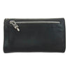 CHROME HEARTS クロムハーツ（原本無） WAVE WALLET ウェーブウォレット クロスボールボタン レザー 長財布 ブラック系【中古】