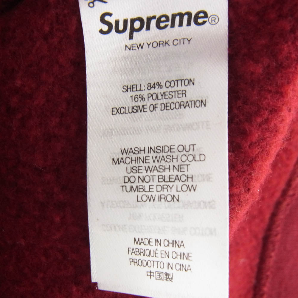 Supreme シュプリーム 22AW Lakshmi Zip Up Hooded Sweatshirt Cardinal ラクシュミ ジップアップ フーデッド スウェットシャツ フーディ パーカー エンジ系 XL【中古】