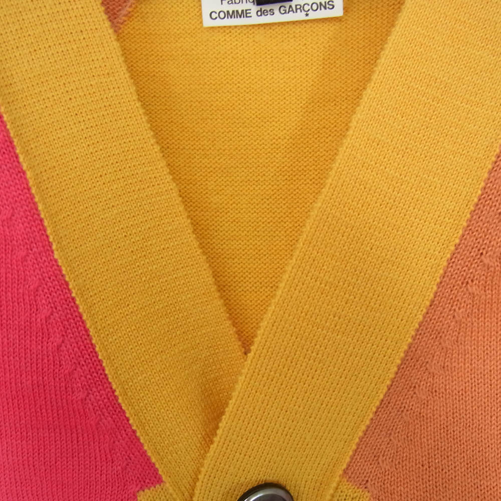 COMME des GARCONS HOMME PLUS コムデギャルソンオムプリュス 23SS PK-N004 アーガイル柄 ニット ベスト イエロー系 M【中古】