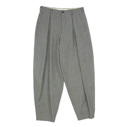 COMME des GARCONS HOMME PLUS コムデギャルソンオムプリュス 21AW PH-P032 千鳥柄 タック ワイド テーパード スラックス パンツ ブラック系 M【中古】