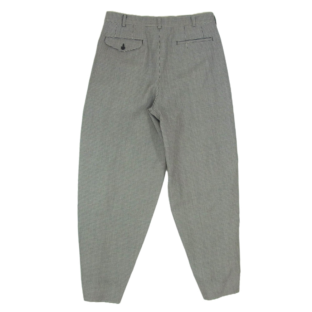 COMME des GARCONS HOMME PLUS コムデギャルソンオムプリュス 21AW PH-P032 千鳥柄 タック ワイド テーパード スラックス パンツ ブラック系 M【中古】
