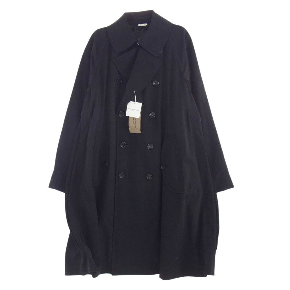 COMME des GARCONS HOMME PLUS コムデギャルソンオムプリュス 23SS PK-C002 ワイヤー入り サイドスリット ウール トレンチコート ブラック系 S【新古品】【未使用】【中古】