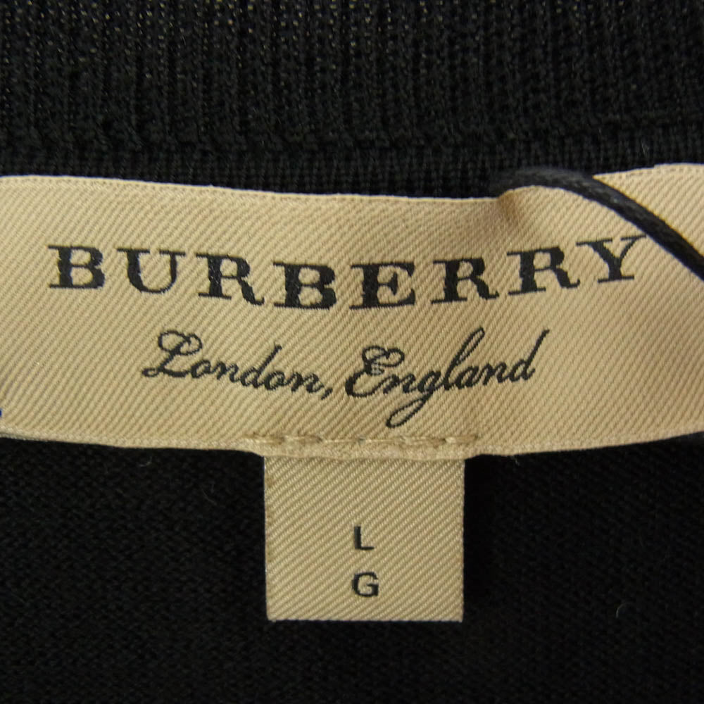 BURBERRY バーバリー 4023178 001 V NECK KNIT エクストラファインメリノウール Ｖネック ニット セーター ブラック系 L【極上美品】【中古】