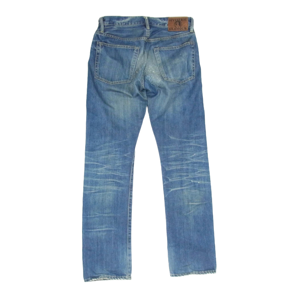 HYSTERIC GLAMOUR ヒステリックグラマー 0241AP10 RSM加工 スリム ストレート デニムパンツ インディゴブルー系 28【中古】