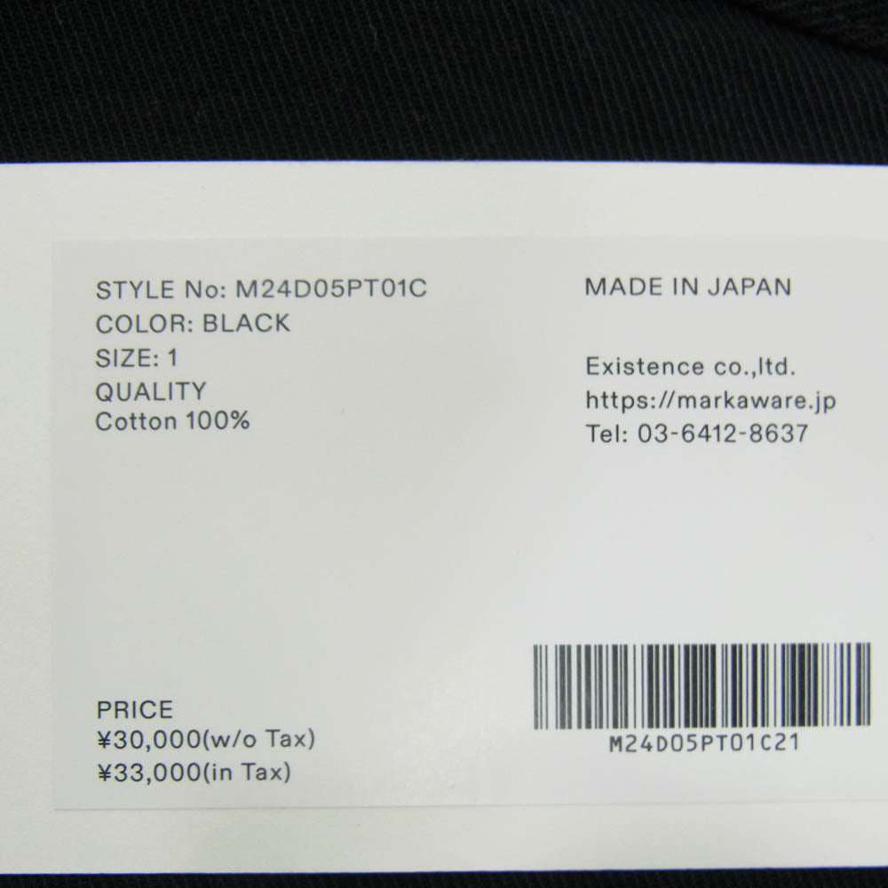 marka マーカ M24D05PT01C ORGANIC COTTON GABARDINE U.S.ARMY CHINO TROUSERS オーガニックコットン強撚ギャバ U.S.アーミー チノ トラウザーズ パンツ ブラック系 1【中古】