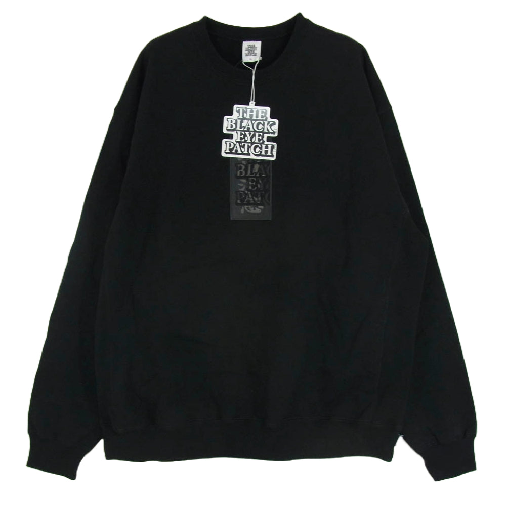 BlackEyePatch ブラックアイパッチ BEPSS24CS07 HWC SAME COLORED CREW SWEAT フロント 刺繡 スウェット ブラック系 XL【新古品】【未使用】【中古】