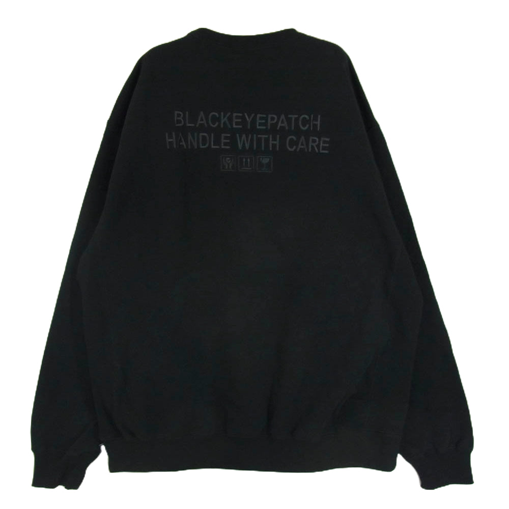 BlackEyePatch ブラックアイパッチ BEPSS24CS07 HWC SAME COLORED CREW SWEAT フロント 刺繡 スウェット ブラック系 XL【新古品】【未使用】【中古】