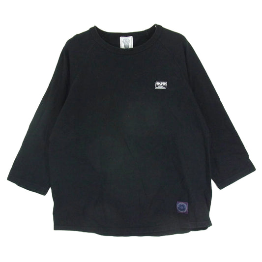 エムアンドエム バック ロゴ カットソー 七分丈 Tシャツ ブラック系 L【中古】
