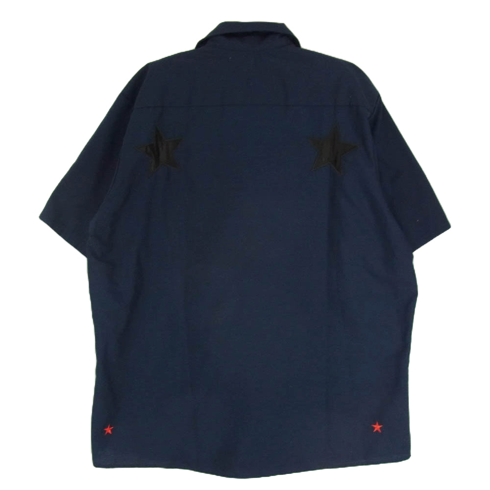 エムアンドエム ANRIVALED バックスター 半袖 ワーク シャツ ネイビー系 L【中古】