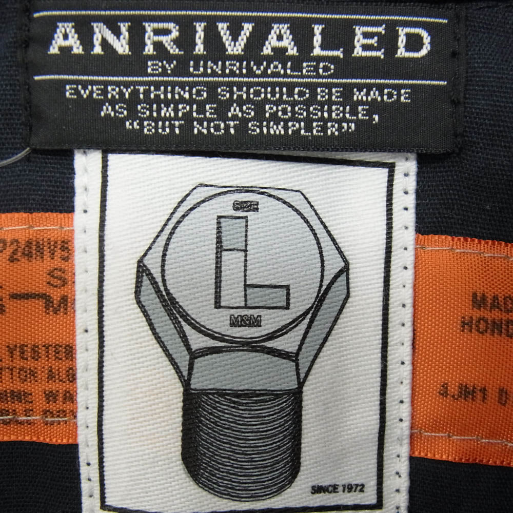 エムアンドエム ANRIVALED バックスター 半袖 ワーク シャツ ネイビー系 L【中古】