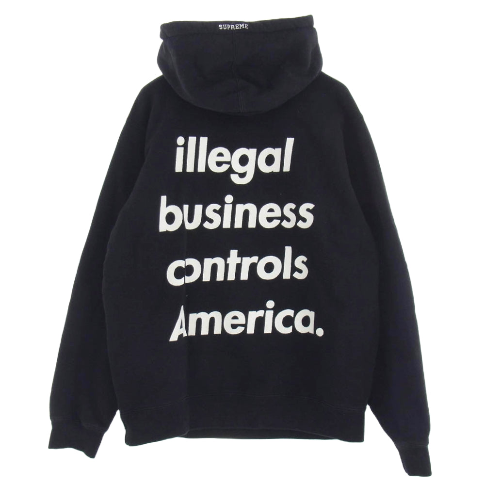 Supreme シュプリーム 18SS Illegal Business Hooded Sweatshirt プルオーバー パーカー フーディー ブラック系 XL【中古】