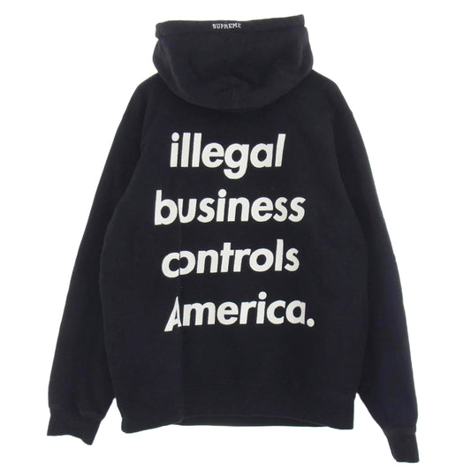 Supreme シュプリーム 18SS Illegal Business Hooded Sweatshirt プルオーバー パーカー フーディー ブラック系 XL【中古】
