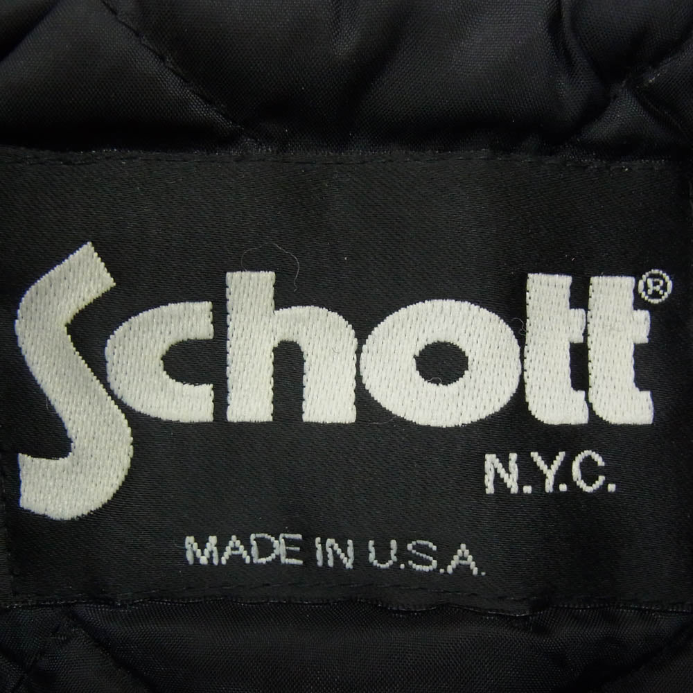 schott ショット USA製 ジェネラルサプライ 別注 ウール シングル ピーコート ブラック系 40【中古】
