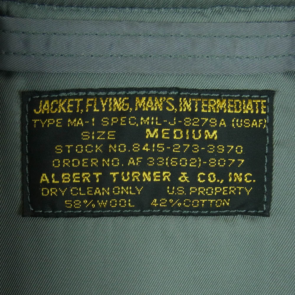 TOY'S McCOY トイズマッコイ TMJ1722 MIL-J-8279A TYPE MA-1 ALBERT TURNER アルバート ターナー DRAGON FLIGHT ドラゴン フライト ジャケット グレー系 グレイッシュグリーン系 M【中古】