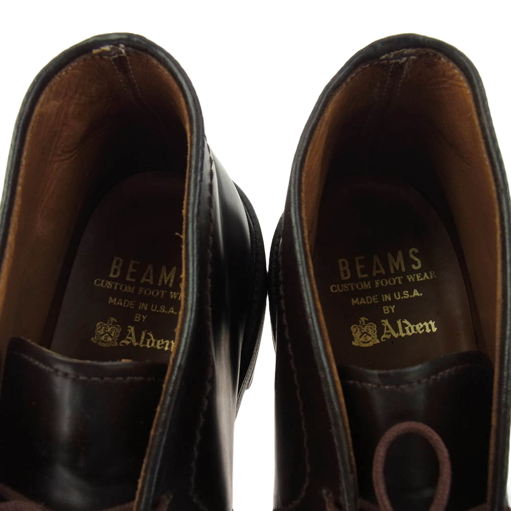 ALDEN オールデン 1339Y  BEAMS別注 シェルコードバン バーガンディ チャッカ ブーツ レザー シューズ ブラウン系 8【中古】