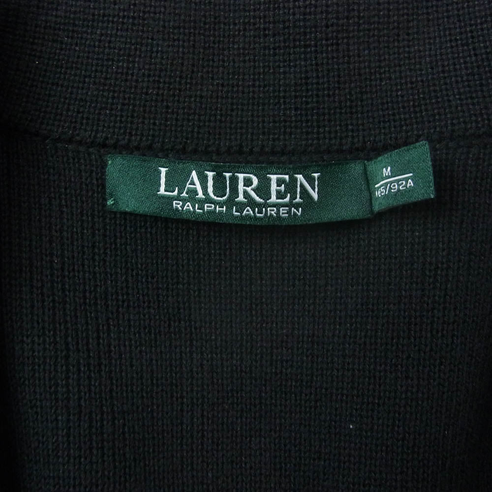RALPH LAUREN ラルフローレン ローレンラルフローレン 緑タグ コットンニット 3B テーラードジャケット ブラック系 M【中古】